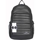 Case Club Basic Laptop Sırt Çantası 15,6 Inç Darbe Emici Koruma Su Geçirmez Kumaş - 15x30x45 - Siyah-Gri