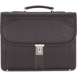 Case Club Erkek Evrak Çantası Kilit Mekanizmalı 15,6 Inç Laptop Bölmeli A4 Kağıt ve Dosya Uyumlu Omuz Askılı - Kahverengi - 13x39x30