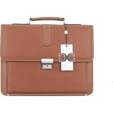 Case Club Erkek Evrak Çantası Kilit Mekanizmalı Dosya Uyumlu Omuz Askılı - Taba - 13x39,5x30,5