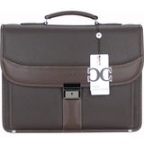 Case Club Evrak Çantası 15,6 Inç Laptop Bölmeli Omuz Askılı Taban Korumalı - 16x39,5x31 - Kahverengi