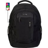 Case Club Günlük Okul Orta Okul-Lise Sırt Çantası Laptop Bölmeli 17.3 Inç Su Geçirmez Kumaş Dada 05 - 45-31-16 CM - Siyah
