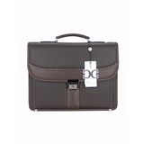 Case Club Kilit Mekanizmalı Erkek Evrak Çantası 15,6 inç Laptop Bölmeli Omuz Askılı (Kahverengi)