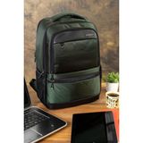 Case Club Körüklü Laptop Sırt Çantası 14" Inç 15,6" Inç USB Aparatlı Su Geçirmez Kumaş - Haki