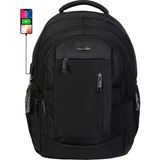 Case Club Laptop Sırt Çantası 15,6" - 16 " Inç USB Aparat Darbe Emici Koruma Su Geçirmez Kumaş - 16x31x45 - Siyah