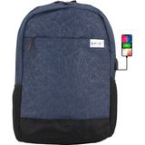 Case Club Sırt Çantası 15,6 Inç Laptop Bölmeli USB Aparatlı Yandan Cepli Unisex - Mavi