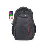 Case Club USB Aparatlı Laptop Sırt Çantası 15,6 inç Darbe Emici Su Geçirmez Kumaş Siyah