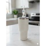 Case Collection Stnly Quencher Termos Için Silikon Pipet Tıpası Kapağı Toz Geçirmez Kapak Şekilli Pipet Başlığı - Krem