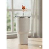 Case Collection Stnly Quencher Termos Için Silikon Pipet Tıpası Kapağı Toz Geçirmez Kapak Şekilli Pipet Başlığı - Sarı - Turuncu