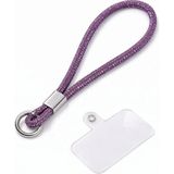 Case Collection Taşlı Telefon Askısı Parlak Lüx Işıltılı Charm El Için Küçük Bilek Strap Aparatlı Kullanım - Mor