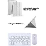 Case Port Samsung Galaxy Tab S11 11INÇ 2025 ile Uyumlu Kılıf Kalem Bluetooth Klavye ve Mouse Set, Standlı X736 X730 - Gri