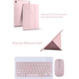Case Port Samsung Galaxy Tab S11 11INÇ 2025 ile Uyumlu Kılıf Kalem Bluetooth Klavye ve Mouse Set, Standlı X736 X730 - Pembe