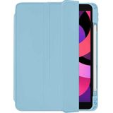 Case Street Apple iPad Pro 12.9 2021 5.nesil Kılıf Kalem Bölmeli Arkası Şeffaf Standlı Nt2 Mavi