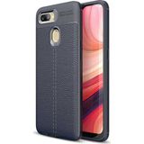 Case Street Oppo Ax7 Kılıf Niss Silikon Deri Görünümlü Lacivert