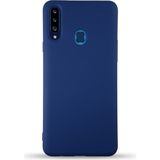 Case World Caseworld Samsung Galaxy A20S Kapak Içi Kadife Lansman Silikon Kılıf - Lacivert