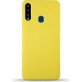 Case World Caseworld Samsung Galaxy A20S Kapak Içi Kadife Lansman Silikon Kılıf - Sarı