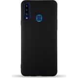 Case World Caseworld Samsung Galaxy A20S Kapak Içi Kadife Lansman Silikon Kılıf - Siyah