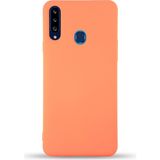 Case World Caseworld Samsung Galaxy A20S Kapak Içi Kadife Lansman Silikon Kılıf - Turuncu