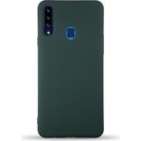 Case World Caseworld Samsung Galaxy A20S Kapak Içi Kadife Lansman Silikon Kılıf - Yeşil