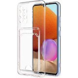 Case World Samsung Galaxy A33 5g Kapak Kamera Korumalı Kartlıklı Şeffaf Silikon Kılıf