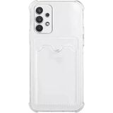 Case World Samsung Galaxy A33 Kapak Kamera Korumalı Kartlıklı Darbe Emici Özellikli Şeffaf Silikon Kılıf