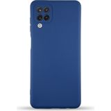Case World Samsung Galaxy M12 ile Uyumlu Kapak Içi Kadife Kamera Korumalı Lansman Silikon ile Uyumlu Kılıf - Lacivert