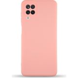 Case World Samsung Galaxy M12 ile Uyumlu Kapak Içi Kadife Kamera Korumalı Lansman Silikon ile Uyumlu Kılıf - Pembe