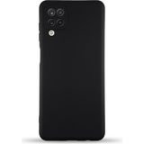 Case World Samsung Galaxy M12 ile Uyumlu Kapak Içi Kadife Kamera Korumalı Lansman Silikon ile Uyumlu Kılıf - Siyah