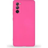 Case World Samsung Galaxy S20 Fe ile Uyumlu Kapak Kamera Korumalı Içi Kadife Lansman Silikon ile Uyumlu Kılıf - Neon Pembe