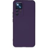 Case World Xiaomi Mi 12T Pro Kapak Içi Kadife Kamera Korumalı Lansman Silikon Kılıf - Mor
