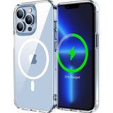 Caseart Apple iPhone 13 Pro Max Kapak Magsafe Kablosuz Şarj Destekli Şeffaf Kılıf