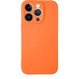 Caseart Apple iPhone 14 Pro Max Kapak Içi Kadife Kamera Korumalı Lansman Silikon Kılıf - Turuncu