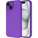 Caseart Apple iPhone 15 Plus Kapak Içi Kadife Kamera Korumalı Lansman Silikon Kılıf - Mor