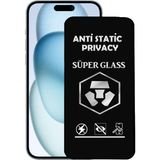 Caseart Apple iPhone 15 Plus Tam Kaplayan Anti Statik Hayalet Süper Cam Ekran Koruyucu - Şeffaf