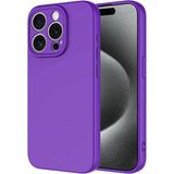 Caseart Apple iPhone 15 Promax Kapak Içi Kadife Kamera Korumalı Lansman Silikon Kılıf - Mor - iPhone 15 Pro Max