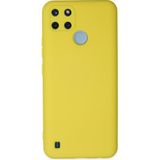 Caseart Realme C25Y Kapak Içi Kadife Kamera Korumalı Lansman Silikon Kılıf - Sarı