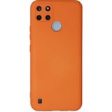 Caseart Realme C25Y Kapak Içi Kadife Kamera Korumalı Lansman Silikon Kılıf - Turuncu