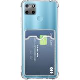 Caseart Realme C25Y Kapak Kamera Korumalı Kartlıklı Darbe Emici Özellikli Şeffaf Silikon Kılıf