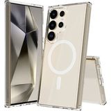 Caseart Samsung Galaxy S23 Ultra Kılıf Magsafe Kablosuz Şarj Destekli Şeffaf Silikon Kapak