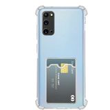 Caseart Samsung S20 Kapak ile Uyumlu Kamera Korumalı Kartlıklı Darbe Emici Özellikli Şeffaf Silikon Kılıf - Galaxy S20