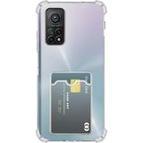 Caseart Xiaomi Mi 10T Kapak ile Uyumlu Kamera Korumalı Kartlıklı Darbe Emici Özellikli Şeffaf Silikon Kılıf