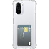 Caseart Xiaomi Poco F3 Kapak ile Uyumlu Kamera Korumalı Kartlıklı Darbe Emici Özellikli Şeffaf Silikon Kılıf