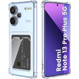 Caseart Xiaomi Redmi Note 13 Pro Plus Kapak Kamera Korumalı Kartlıklı Darbe Emici Özellikli Şeffaf Silikon Kılıf