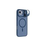 Caseji Apple iPhone 17 Air Uyumlu Metal Standlı Tuşlu Mat Lens Hediyeli Nevada Case Telefon Kılıfı, Mavi