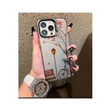 Caseji iPhone 16 Pro ile Uyumlu Çizgiler Desenli Hassas Butonlu Telefon Kılıfı, Sokak Lambası