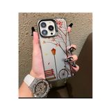 Caseji iPhone 16 Pro Max Uyumlu Sokak Lambası ve Dallar Temalı Telefon Kılıfı, Şeffaf, MK01A