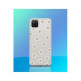 Caseji Samsung Galaxy A12 ile Uyumlu Baskılı Esnek Şeffaf Kılıf, Çiçek Desen