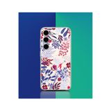 Caseji Samsung Galaxy S23 ile Uyumlu Premium Kalite Baskılı Esnek Şeffaf Kılıf, Çiçek Desen