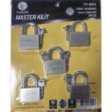 Caselka Tudor 5 Li Tek Anahtarla Açılan 60MM Çelik Gövde Asma Kilit | Çelik Gövde, 60MM Boyut, 5'li Set, Tek Anahtar