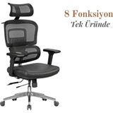 Casella Medusa Fileli Yönetici Koltuğu | Ofis Koltuğu | Ergonomik, Şık ve Fonksiyonel - Siyah