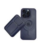 Casematic Manyetik Deri Cüzdan Kılıf iPhone 14 Pro Max için, Lacivert, MagSafe Uyumlu, Lüks Koruyucu Telefon Kılıfı